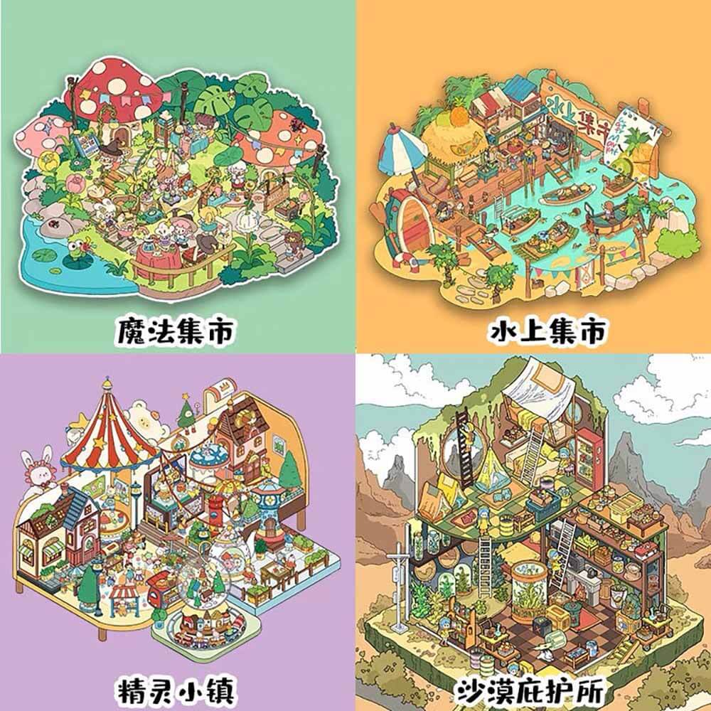 Arabian Nights DIY 3D Scene Stickers Cute Miniature Scenes(M)