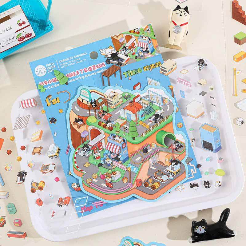 Arcade Life DIY 3D Scene Stickers 4 Cute Miniature Scenes(S)