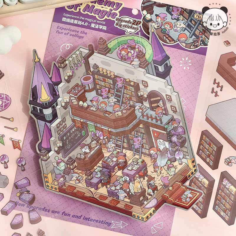 Arcane Crossings DIY 3D Scene Sticker Collection 4 Cute Miniature Scenes