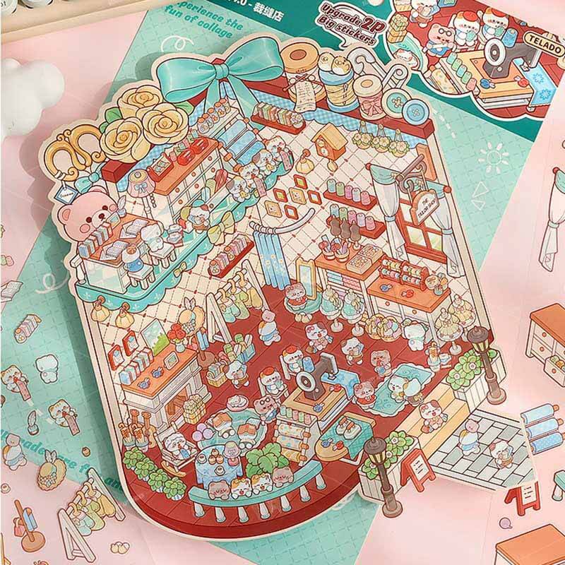 Arcane Crossings DIY 3D Scene Sticker Collection 4 Cute Miniature Scenes