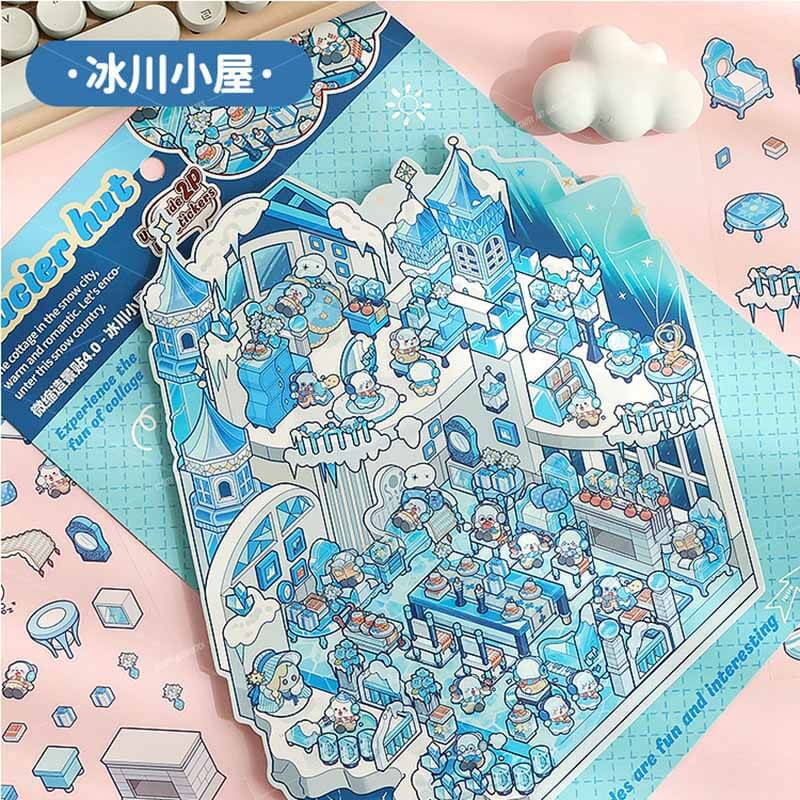 Arcane Crossings DIY 3D Scene Sticker Collection 4 Cute Miniature Scenes
