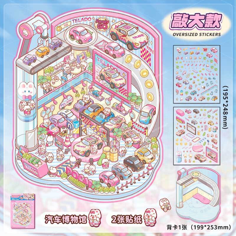 Arcane Crossings DIY 3D Scene Sticker Collection 4 Cute Miniature Scenes