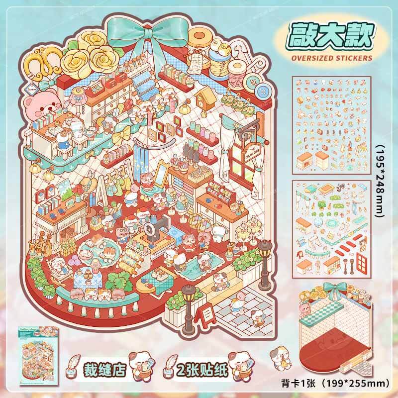 Arcane Crossings DIY 3D Scene Sticker Collection 4 Cute Miniature Scenes