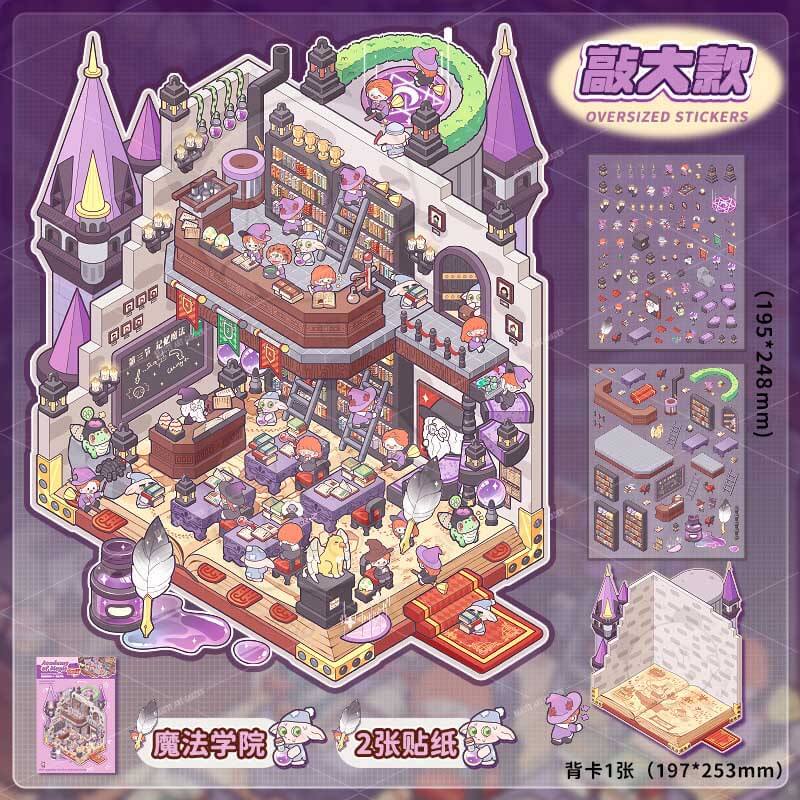 Arcane Crossings DIY 3D Scene Sticker Collection 4 Cute Miniature Scenes