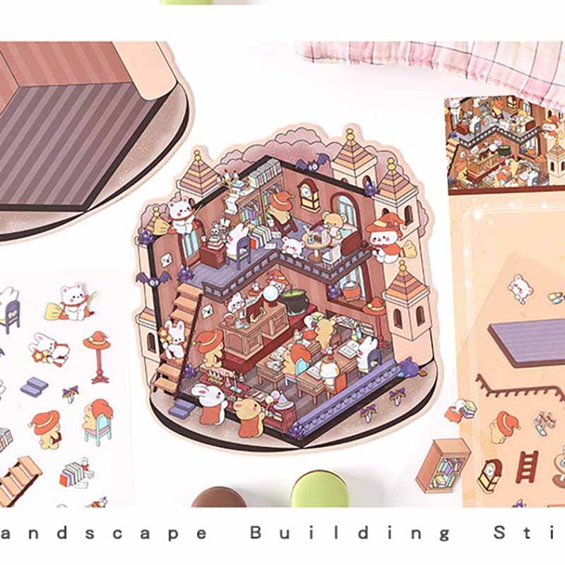 Arcane Dreams DIY 3D Scene Stickers 4 Cute Miniature Scenes (S)