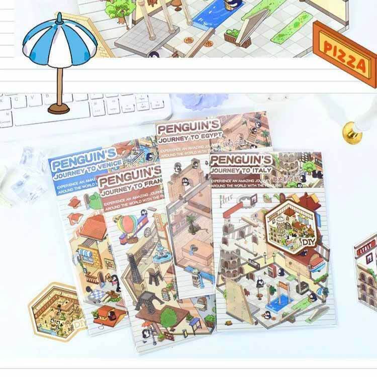 Around the World DIY 3D Scene Stickers 4 Cute Miniature Scenes(S)