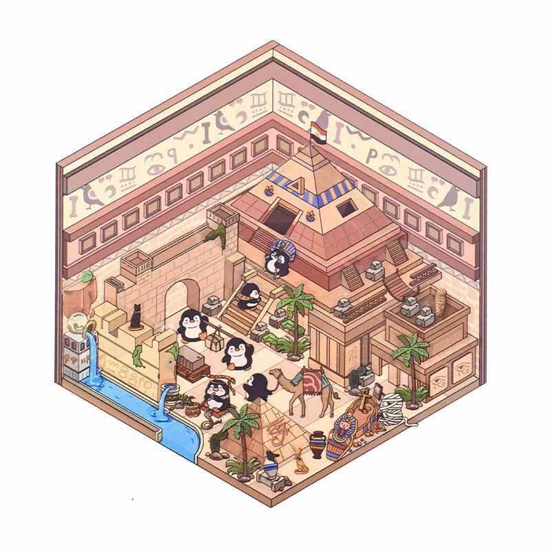 Around the World 3D Scene Stickers 4 Cute Miniature Scenes