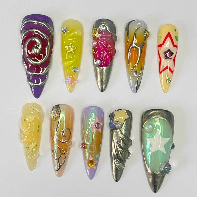 Art Garden Press On Nails Fairy Vibe Remix Beauty Art Garden