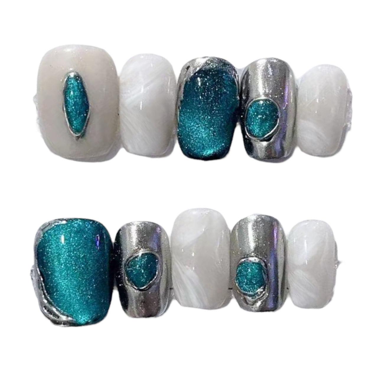 Art Garden Press On Nails Jade Glimmer Beauty Art Garden