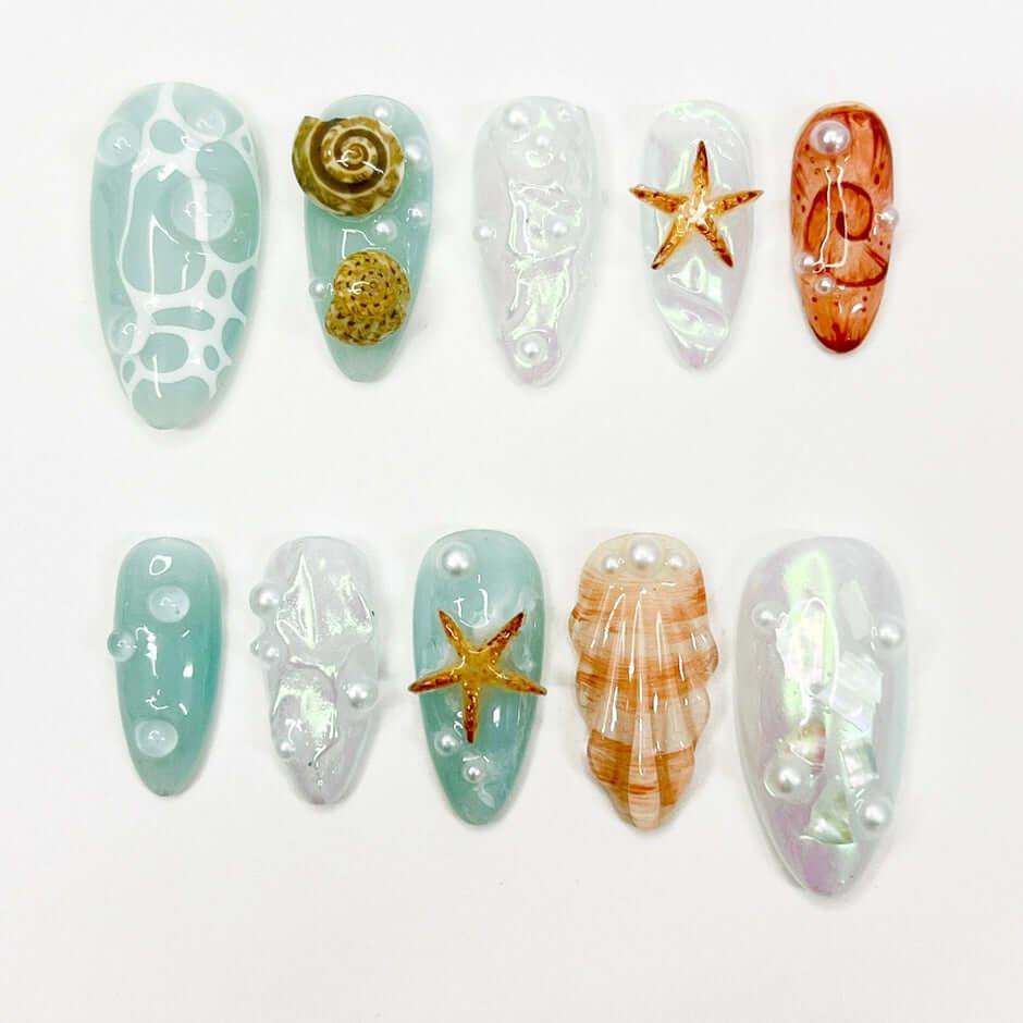 Art Garden Press On Nails Ocean Pearl Beauty Art Garden