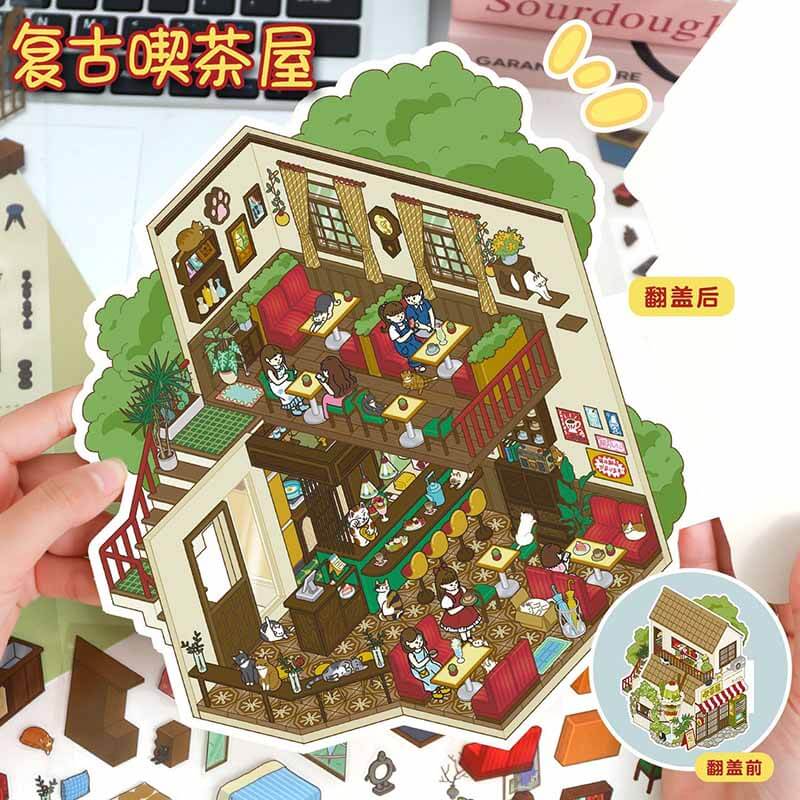 Artisan Living DIY 3D Scene Stickers 2 Cute Miniature Scenes(L)