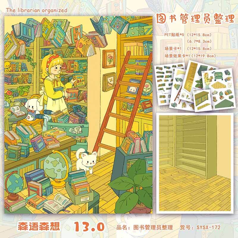 Artisan Order DIY 3D Scene Stickers 4 Cute Scenes(S)