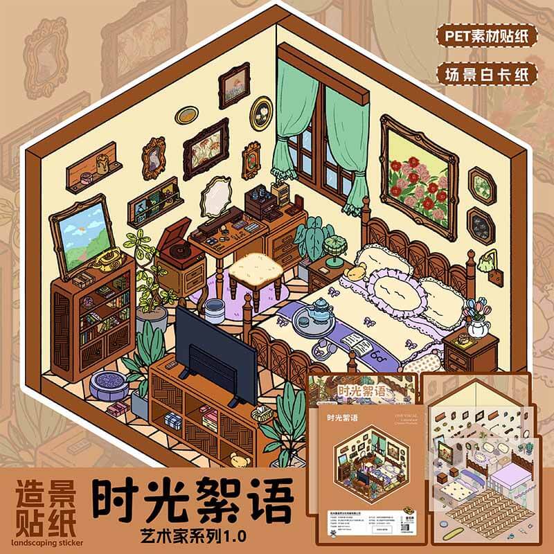 Art of Time DIY 3D Scenes Sticker 4 Cute Miniature Scenes(M)