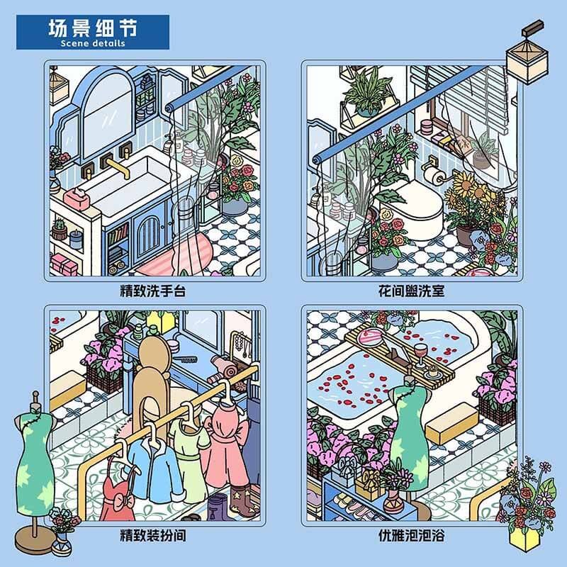 Art of Time DIY 3D Scenes Sticker 4 Cute Miniature Scenes(M)