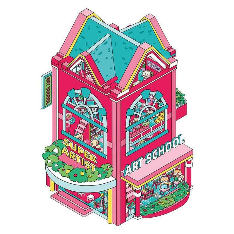 Artsy Hideouts DIY 3D Scene Stickers 2 Cute Miniature Scenes(L)