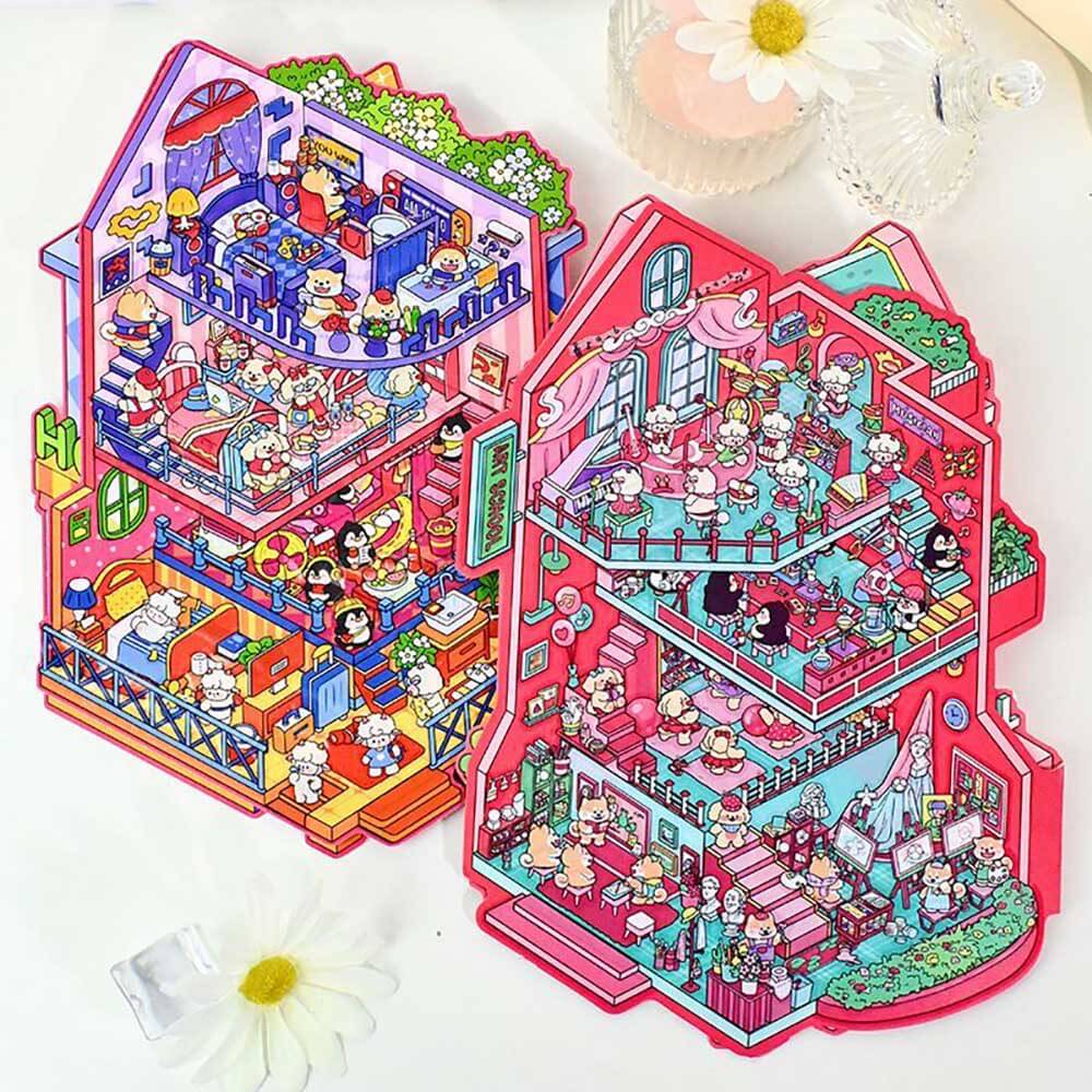 Artsy Hideouts DIY 3D Scene Stickers 2 Cute Miniature Scenes(L)