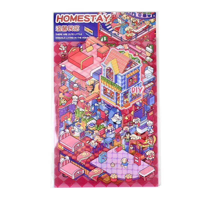 Artsy Hideouts DIY 3D Scene Stickers 2 Cute Miniature Scenes(L)