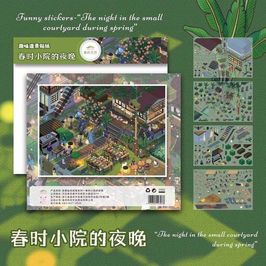 Autumn Fairy Town DIY 3D Scene Stickers 4 Cute Scenes(L)