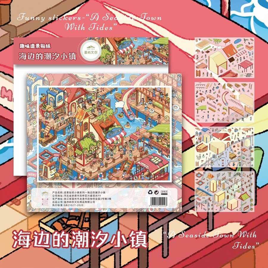Autumn Fairy Town DIY 3D Scene Stickers 4 Cute Scenes(L)