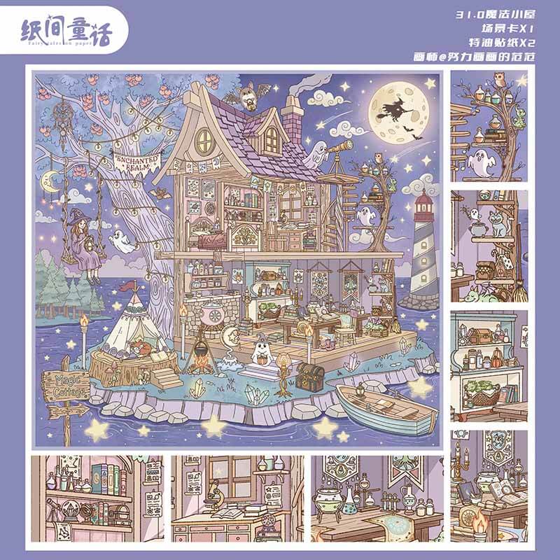 Autumn Fairytale DIY 3D Scene Stickers 2 Cute Scenes(L)