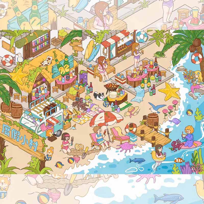 Autumn Retreat DIY 3D Scene Stickers 4 Cute Scenes(L)