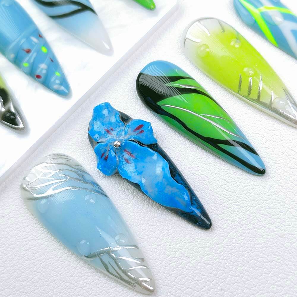Beauty Art Garden Press On Nails Azure Dream 141