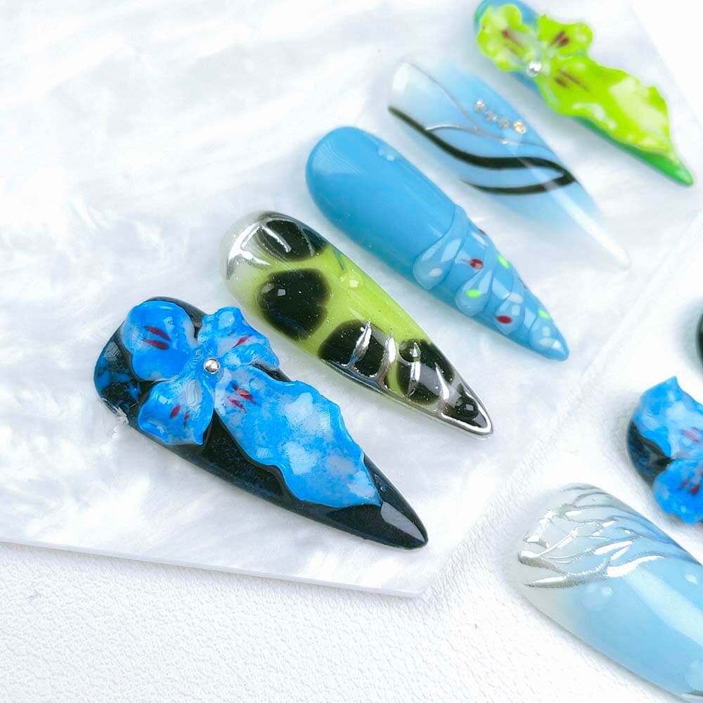 Beauty Art Garden Press On Nails Azure Dream 141