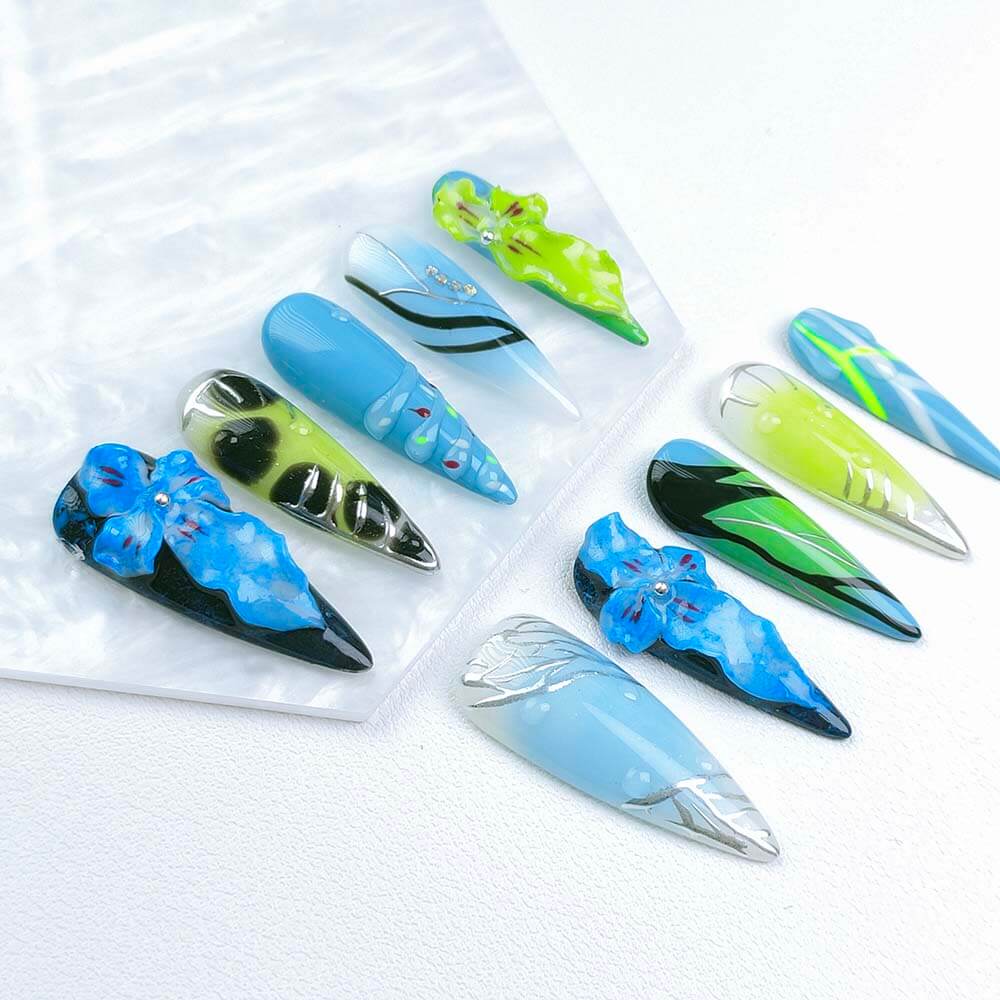 Beauty Art Garden Press On Nails Azure Dream 141
