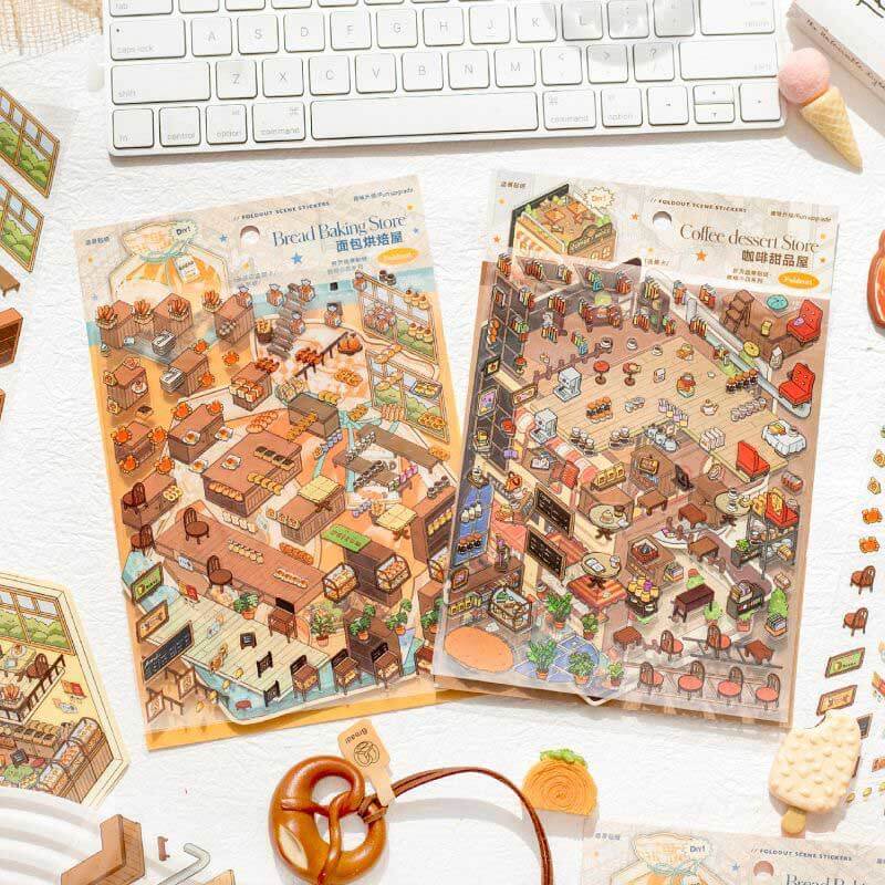 Baked Bliss DIY 3D Scene Stickers 2 Cute Miniature Scenes(S)