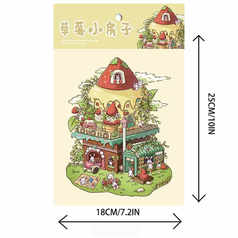 Berry Nice Day DIY 3D Scene Stickers 4 Cute Miniature Scenes(L)