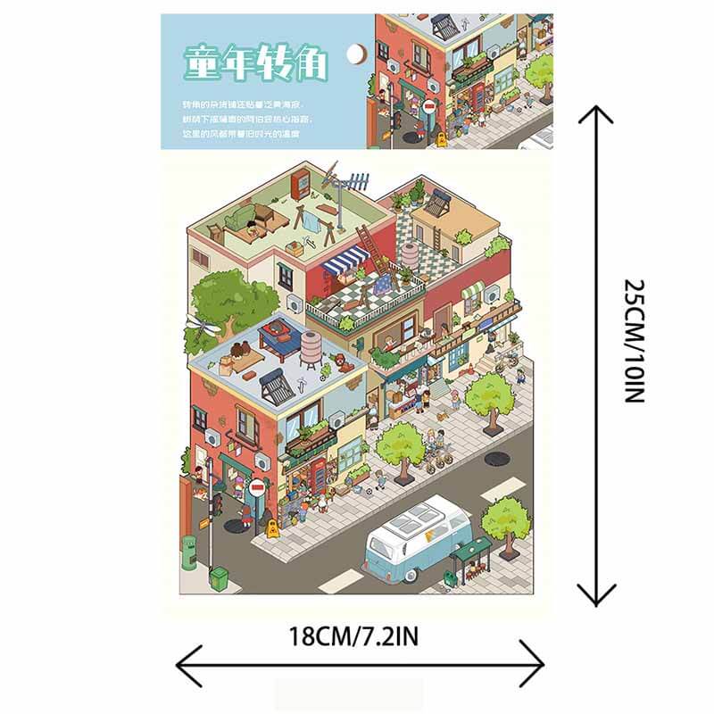 Berry Nice Day DIY 3D Scene Stickers 4 Cute Miniature Scenes(L)