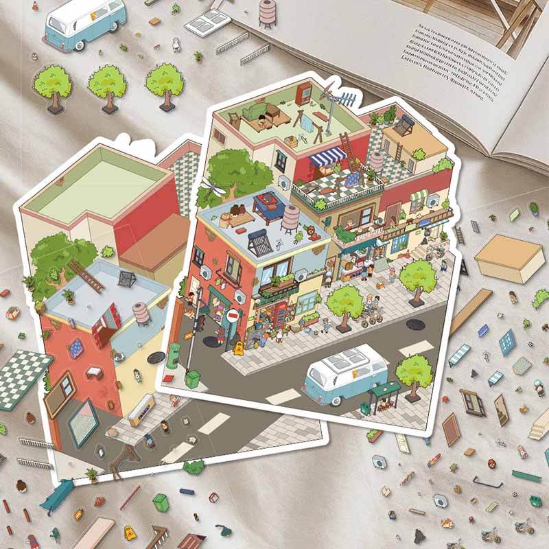 Berry Nice Day DIY 3D Scene Stickers 4 Cute Miniature Scenes(L)