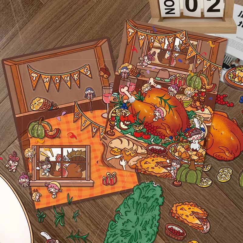 Berry Nice Day DIY 3D Scene Stickers 4 Cute Miniature Scenes(L)