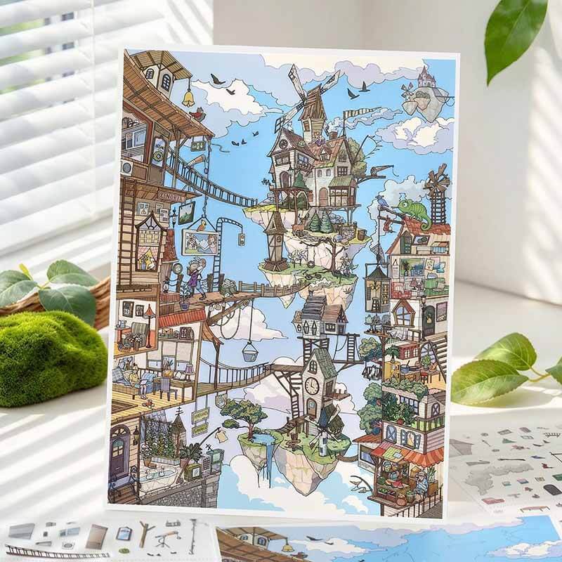 Between Sky & Sea DIY 3D Scene Stickers With Guide Lines(L)