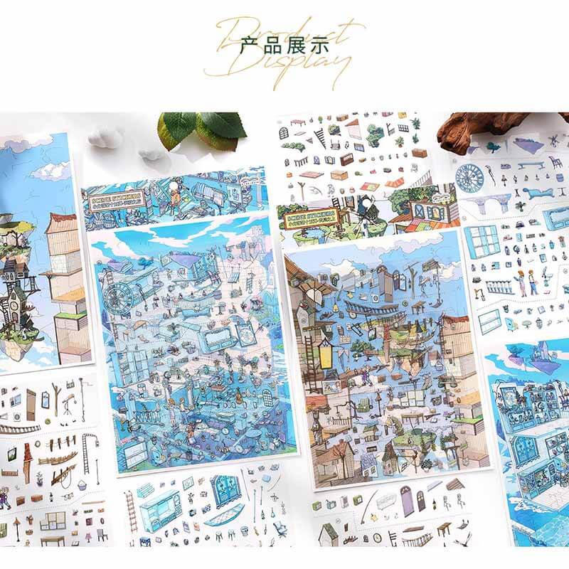 Between Sky & Sea DIY 3D Scene Stickers With Guide Lines(L)