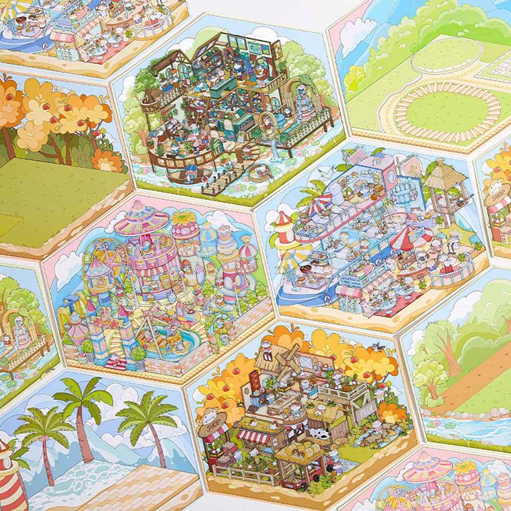 Blissful Haven DIY 3D Scene Stickers 4 Cute Miniature Scenes(L)