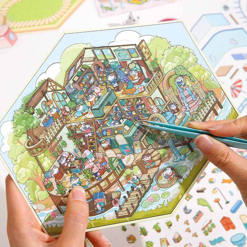 Blissful Haven DIY 3D Scene Stickers 4 Cute Miniature Scenes(L)