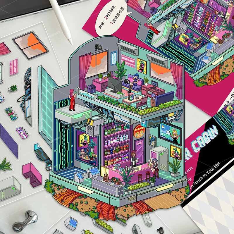 Bloody Carnival DIY 3D Scene Stickers 4 Cute Miniature Scenes(S)