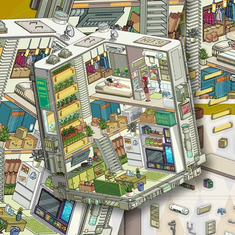 Bloody Carnival DIY 3D Scene Stickers 4 Cute Miniature Scenes(S)