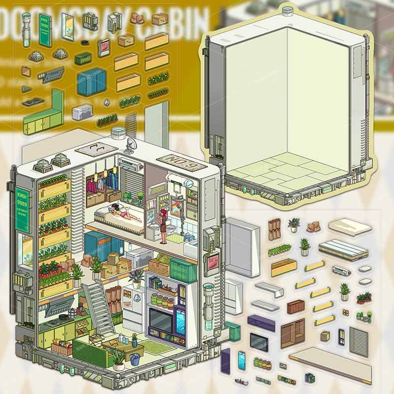 Bloody Carnival DIY 3D Scene Stickers 4 Cute Miniature Scenes(S)