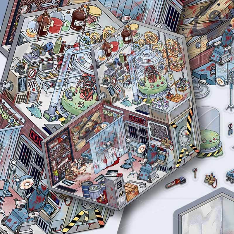 Bloody Carnival DIY 3D Scene Stickers 4 Cute Miniature Scenes(S)