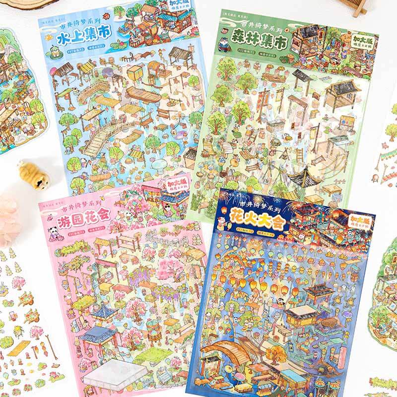 Bloom & Blaze DIY 3D Scene Stickers 4 Cute Miniature Scenes