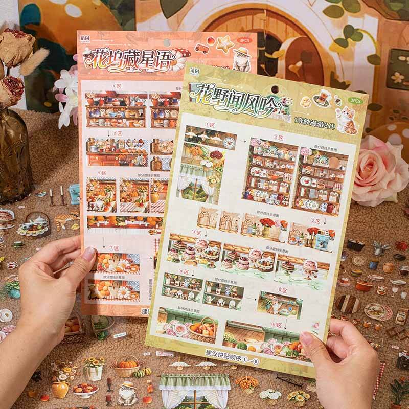 Blooming Verse DIY 3D Scene Stickers With Guide Lines(L)