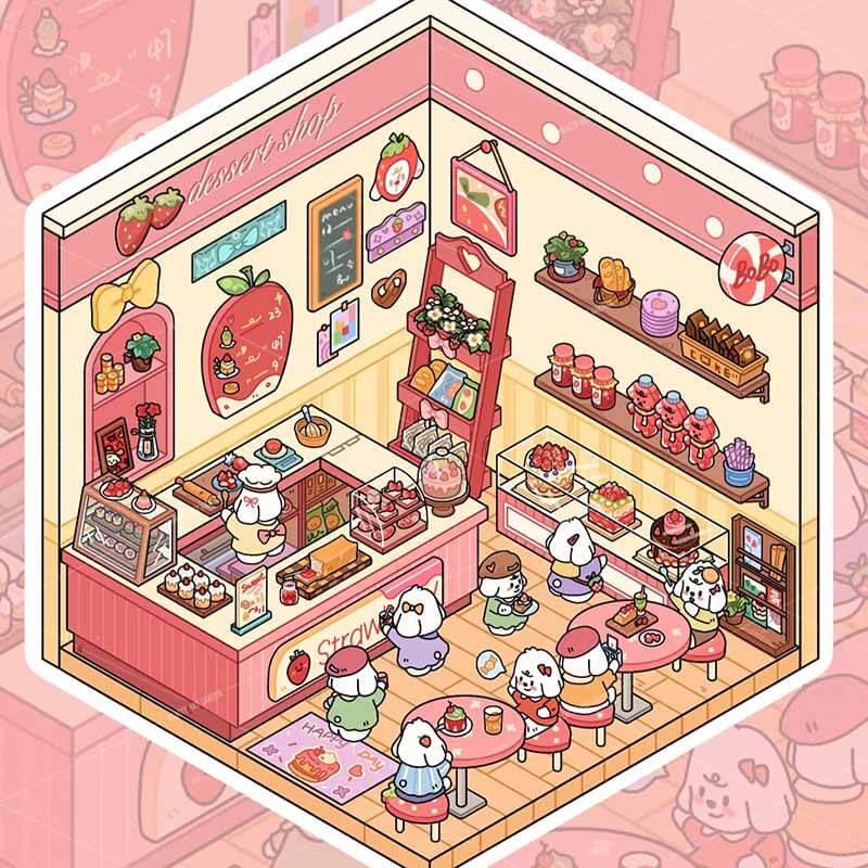 Bobo Puppy Hopscotch Book DIY 3D Scene Stickers Adorable Miniature Scenes(S)