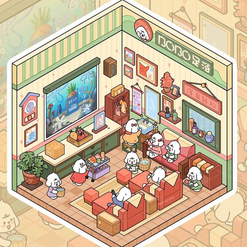 Bobo Puppy Hopscotch Book DIY 3D Scene Stickers Adorable Miniature Scenes(S)