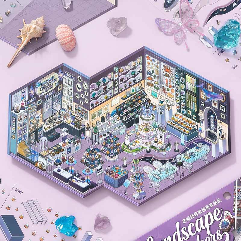 Botanical Nook DIY 3D Scene Stickers With Guide Lines(L)