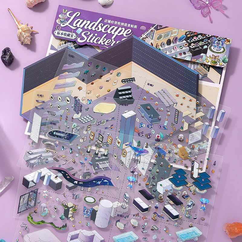 Botanical Nook DIY 3D Scene Stickers With Guide Lines(L)