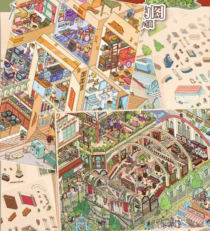 Box World DIY 3D Scene Stickers 2 Cute Scenes(XL)