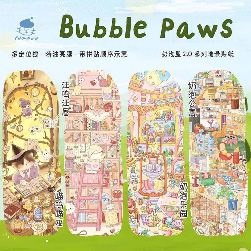 Bubble Paws DIY 3D Scene Stickers With Guide Lines(L)