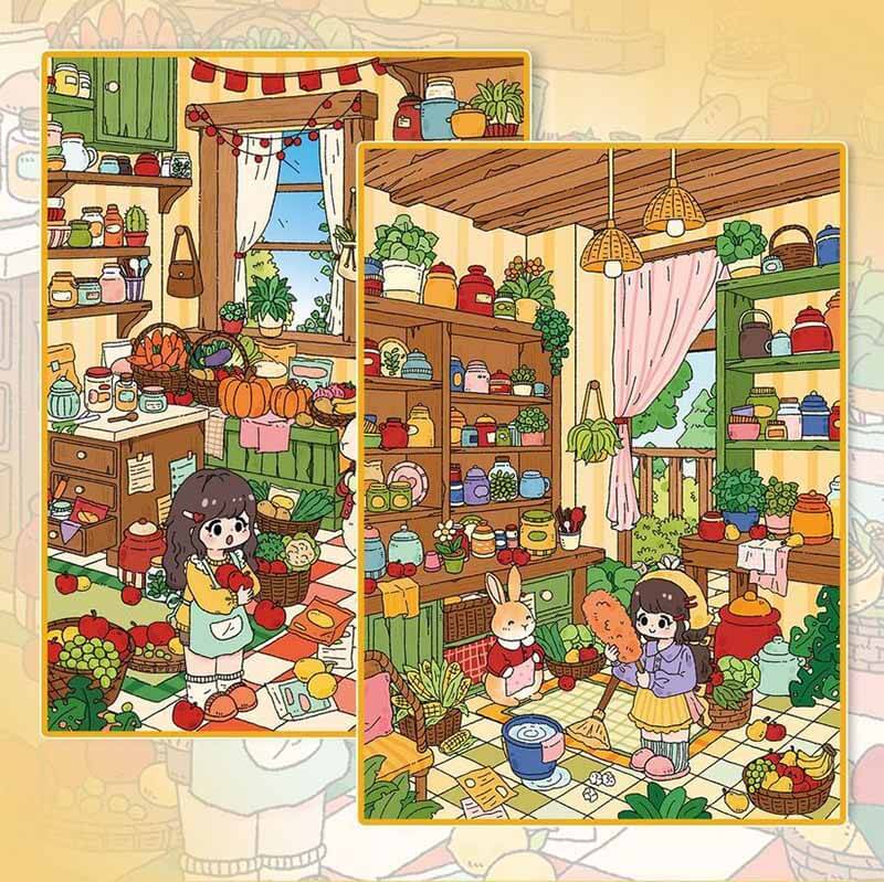 Bunny's Room DIY 3D Scene Stickers 2 Cute Miniature Scenes(L)